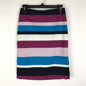 Falda lápiz a rayas Ann Taylor LOFT Outlet para mujer talla 0 pequeña elástica carrera - Imagen 1 de 8