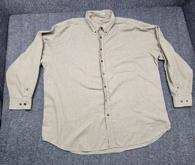 Cutter & Buck Men's 3XL or XXXL Brown and Blue Check Long Sleeve Shirt - Image 1 of 4