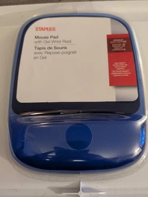 Alfombrilla de ratón Staples con reposamuñecas de gel - Azul - Gel translúcido de alta densidad - Nueva Foto 1 de 3