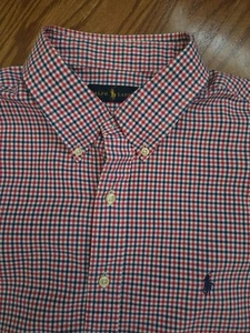 Ralph Lauren Herren Hemd blau rot rosa kariert Classic Fit Kurzarm Gr. XL - Bild 1 von 8