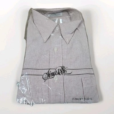 NUEVO DE COLECCIÓN Camisa Oxford Sears Roebuck Para Hombres Media Manga Corta Con Botones Talla 17 NUEVA  Foto 1 de 4