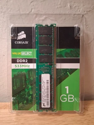 1GB Corsair DDR2 Value Select RAM PC2-4200U 533MHz VS1GB533D2 Memory - Image 1 of 2