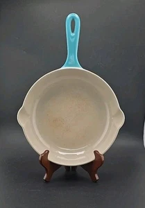 Vintage LE CREUSET France PARIS BLUE enameled cast iron SKILLET rare color 9" - Bild 1 von 11