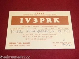 QSL RADIO CARD - IV3PRK - ITALY - 1978 - Picture 1 of 1