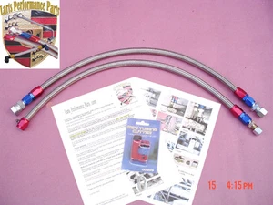 1986-1989 Porsche 944na 944 non Turbo , Stainless Steel Braided Fuel Lines 2 PCS - Picture 1 of 9