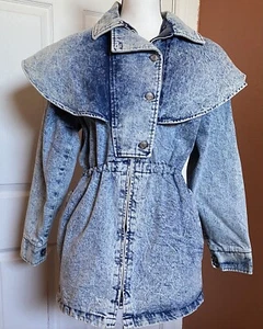 THE WEAR OF THE WEST DENIM WESTERN STYLE JACKET / SHORT LINED COAT SZ SMALL - Picture 1 of 11