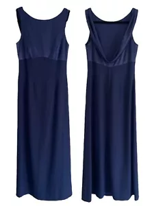 Adrianna Papell Occasions Maxi Formal Dress 8 Mother of the Bride Special Navy - Picture 1 of 10