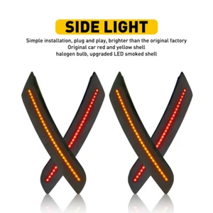 For Chevy Camaro 2016-2021 Front & Rear LED Full Bumper Side Marker Light Smoked - Picture 1 of 18