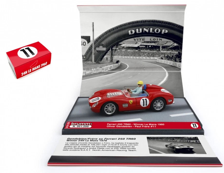 FERRARI 250 TR60  1st 24 H LE MANS 1960 GENDEBIEN-FRERE 1:43 S2426  BRUMM - Immagine 1 di 1
