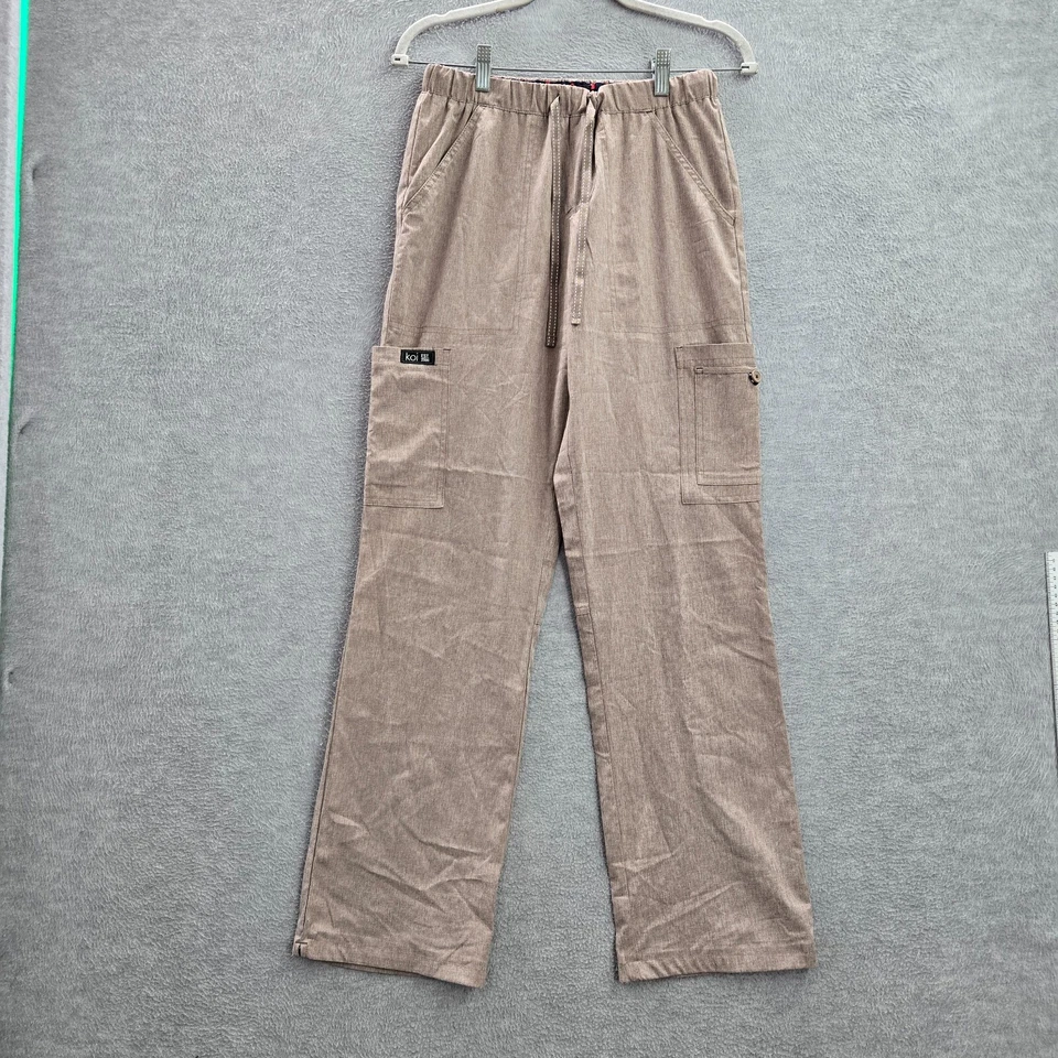 Koi Women Scrub Pants XS Beige 731R Cargo Logo Polyester Spandex Outdoor - Image 1 of 4