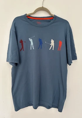 Camiseta Boden Para Hombre Jugando Golf Estampado Azul Algodón Retro Talla XL Foto 1 de 4