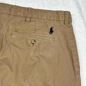 VTG Polo Ralph Lauren Preston Pants Mens 40x30 Brown Tan Khaki Preppy Chino Pony - Picture 1 of 14