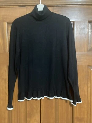 Nuevo con etiquetas Suéter August Silk Negro Cuello Alto Manga Larga Para Mujer Talla Mediana M Foto 1 de 4