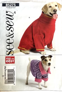 Butterick Dog Coats Pattern B5275 Size XS-XL UNCUT - Picture 1 of 2