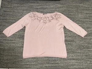 MAGASCHONI 100% Silk Women's Small Shirt Long Sleeve Peach Double Sided Ladies - Picture 1 of 12