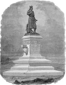 STATUE de SAINT-LOUIS à AIGUES-MORTES - Gravure du 19eme siècle - Imagen 1 de 2