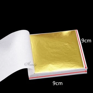 100 Blatt reines echtes essbares Blattgold Folie Blatt Gold Lebensmittel Deko - Bild 1 von 11