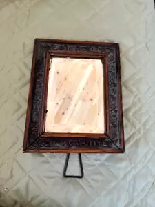 VTG 10 x 8" wooden floral frame with 5 x 7" mirror insert standing frame - Picture 1 of 6