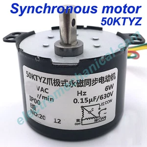 Synchronous Motor 50KTYZ AC 110V 120V 50/60Hz 1 2.5 5 to 100 110 rmp/m CW/CCW 6W - Picture 1 of 11