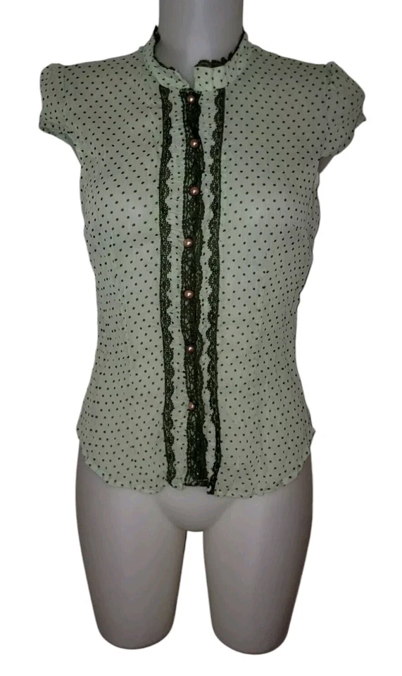 Top Coqueta Cottagecore Vintage Años 90 Charlotte Russe Talla M Para Mujer Verde Volantes Foto 1 de 4