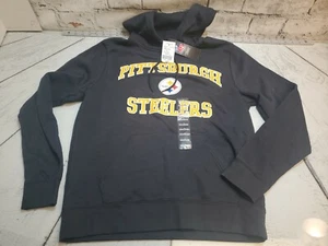 NFL Team Apparel Pittsburgh Steelers Hooded Sweatshirt Size Medium Black - Picture 1 of 5