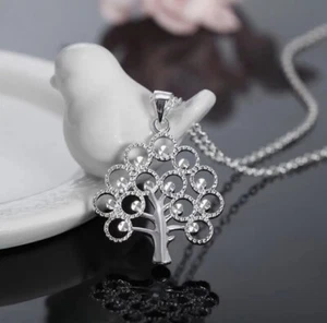 Beautiful Silver Crystal Tree Pendant Necklace - Picture 1 of 4