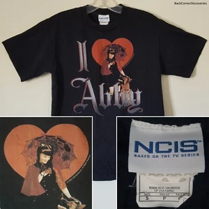 Vtg 2010 NCIS I LOVE ABBY Sciuto Black Women's S T-Shirt. Pauley Perrette. Dog - Picture 1 of 13