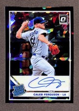 2019 Panini Donruss Optic Black Ice Prizm #RRS-CF Caleb Ferguson Rookie Auto /25