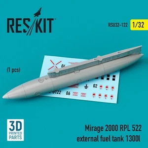 ResKit RSU32-0122 Scale kit 1:32 Mirage 2000 RPL 522 external fuel tank 1300lt - Picture 1 of 6