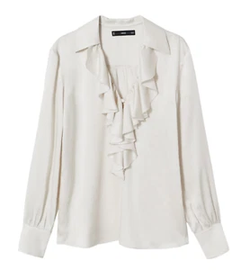 MANGO Bibiana Blouse (Light Beige) 2406 Size US 2 - Picture 1 of 1