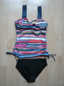 Tankini Bademode Zweiteiler Gr. 44/46 L - XL farbig rot blau weiß NEU - Bild 1 von 7