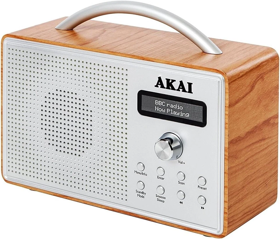 DAB FM Radio Digital Akai Black or Brown Wood Radio with LCD Screen A61035 - Image 1 of 1