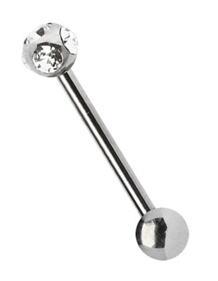 Piercing Gioielli Titan Lingua Staffa 1,6mm Con Una Acciaio 5-Stein-Kugel IN 4mm - Immagine 1 di 3