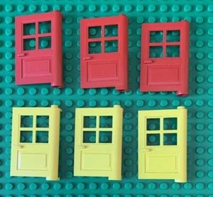 6 x LEGO Türen - Teil 3861 - 3 gelb/3 rot - Konvolut/Posten - Bild 1 von 2