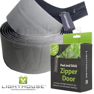 ZIPPER DOOR, Peel & Stick DIY ZIP for plastic sheet growrooms hydroponic tents - Picture 1 of 3