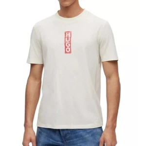 Hugo Boss Men's HUGO Dalbula Iconic Logo Faded Graphic T-Shirt Lt Pastel Green - Picture 1 of 2