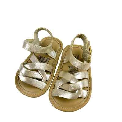 Baby Gap 3-6M Girl Gold Sandals Flip Flops  - Image 1 of 4