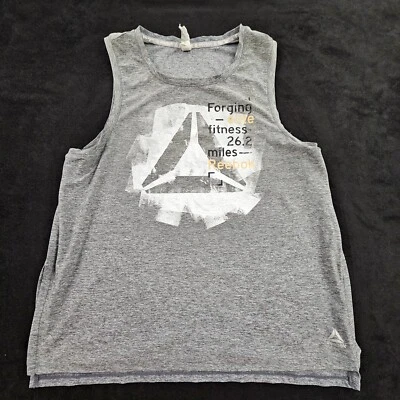 Reebok Forging Elite Fitness Gray Side Slit Tank Top Women's M - Imagem 1 de 4