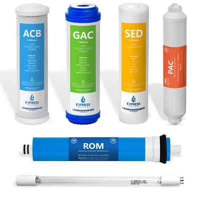 6 Month Ultraviolet Reverse Osmosis System Replacement Set – 6 Filters – 100 GPD - Image 1 of 4