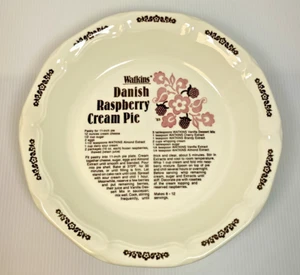 Vintage Watkins Danish Raspberry Cream Pie Plate 1983 USA Dessert Plate - Picture 1 of 6