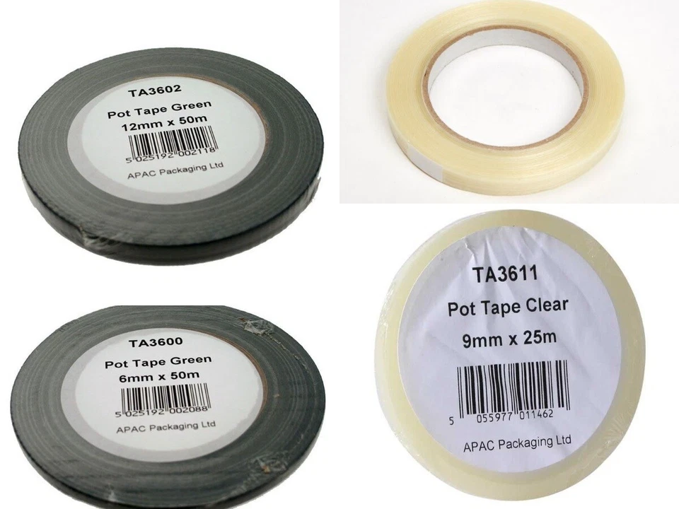 Pot Tape Choose from Green,Black Or Clear Different Widths Floristry Anchor Tape