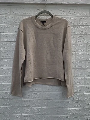 New James Perse Long Sleeve Boxy Cashmere Sweater Stone Size 3 - Image 1 of 4
