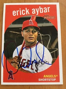 Erick Aybar Angels 2008 Signed Autographed Topps Heritage Card #679 ~ COA - Picture 1 of 1