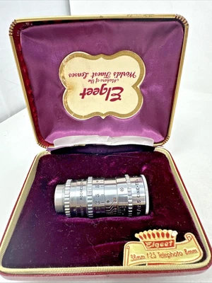 Elgeet 1 1/2 Lens 38mm Screw Mount f/2.5 Cine-Tel 8mm Movie No 2714 w/Case & Cap - Image 1 of 4