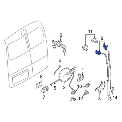 For Nissan NV200 2013-2021 Nissan 905033LM0D Rear Left Upper Door Latch Assembly Foto 1 de 3