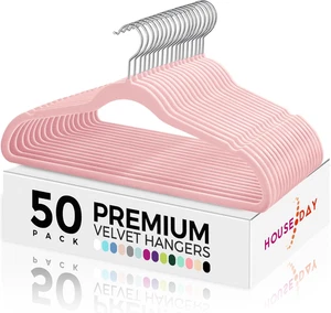 Perchas terciopelo premium 50 pack antideslizantes resistentes ahorra espacio - Picture 1 of 12
