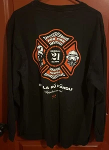 HAWAII FIREFIGHTER RECRUIT 21 CLASS XL LONG SLEEVE BLACK SHIRT - Picture 1 of 8