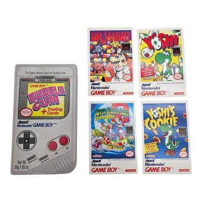Винтажный контейнер для жевательной резинки Nintendo 1993 Game Boy и 4 коллекционные карты  - Изображение 1 из 4