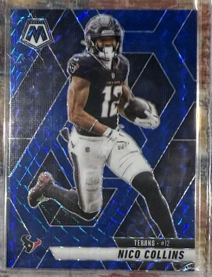 2025 Panini Mosaic Nico Collins Blue Prizm #12/99 Houston Texans Jersey Number - Image 1 of 2