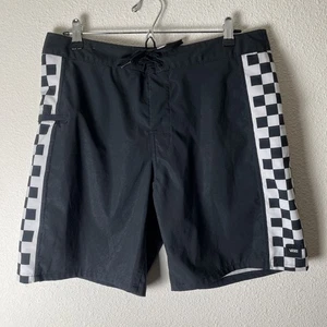 Vans Board Shorts Mens 32 Black Checkered Surf Swimming Trunks - Picture 1 of 5